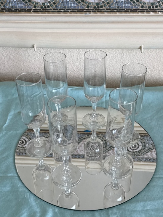 Vertie Cristallerie d' Arques Other - 6 Vintage Cristal d Arques /Luminarc  France champagne, flutes